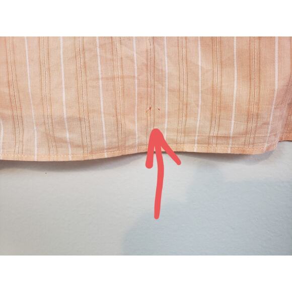 (N) Cassera Men's Shirt Italy Size 41 Stripe Long Sleeve Semi Sheer Orange - Picture 7 of 10